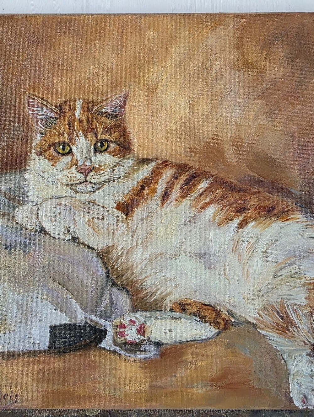 Abstract oil Painting cute cat
